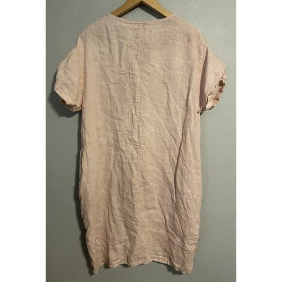 Cadenza Italy Womans Knee Length Size XL Pink Linen Relaxed Lagenlook READ - Picture 2 of 8